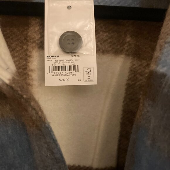 NWT Lauren Lane x Sonoma Plaid Shacket - Picture 5 of 8